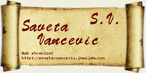 Saveta Vančević vizit kartica